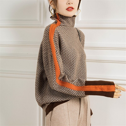 Pull rayé tendance femme