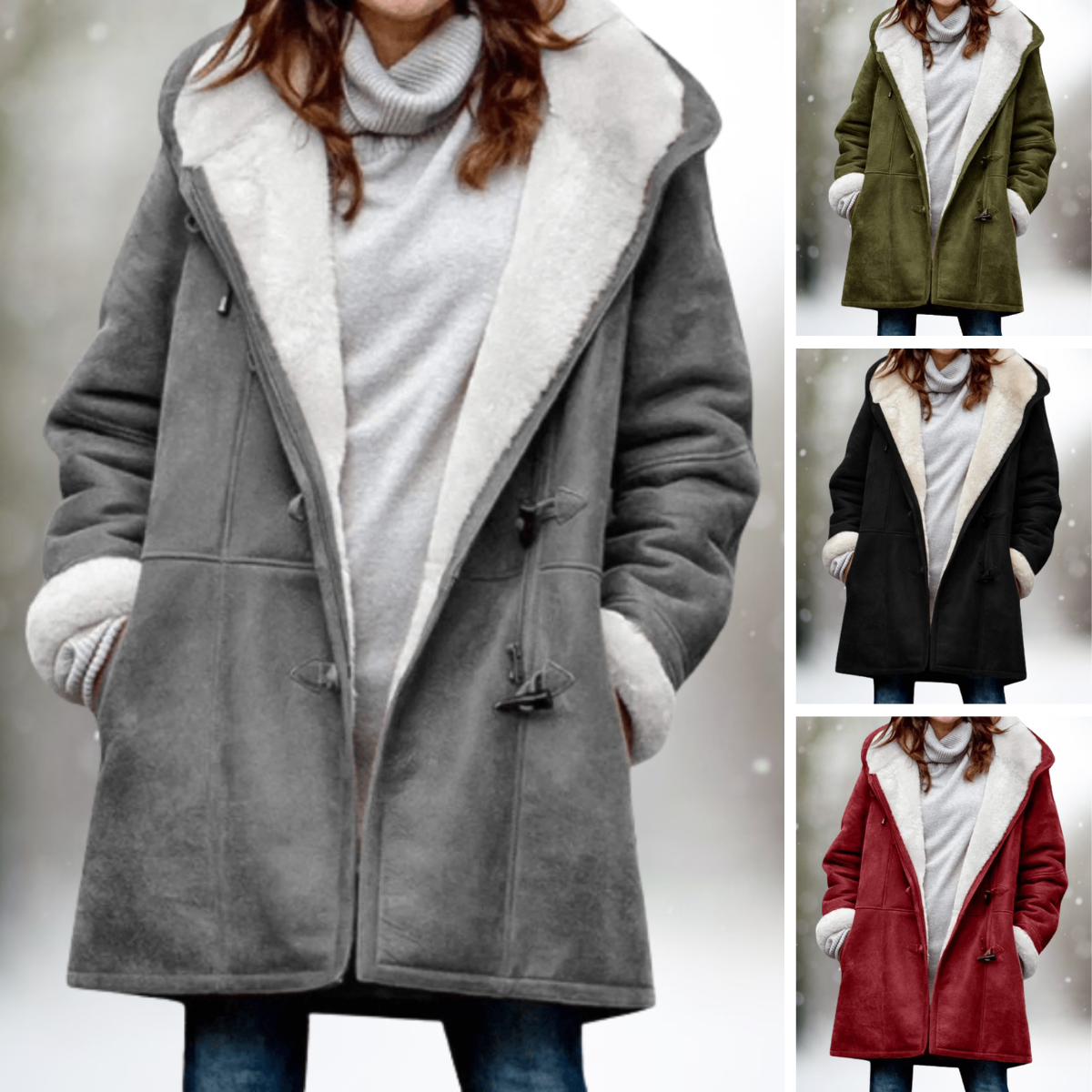 Stylische Frauenjacke Wildleder Fleece Soft - IdealeKleiden
