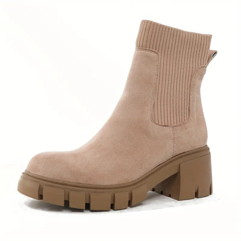 Bottes élégantes pour femme en daim hiver