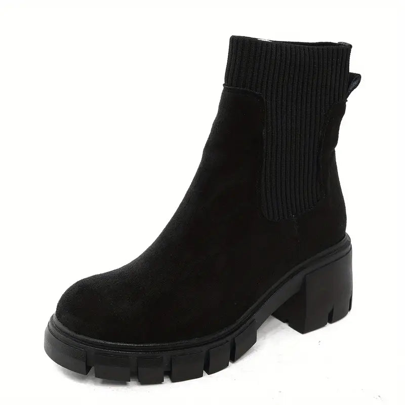 Bottes élégantes pour femme en daim hiver