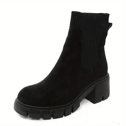 Bottes élégantes pour femme en daim hiver