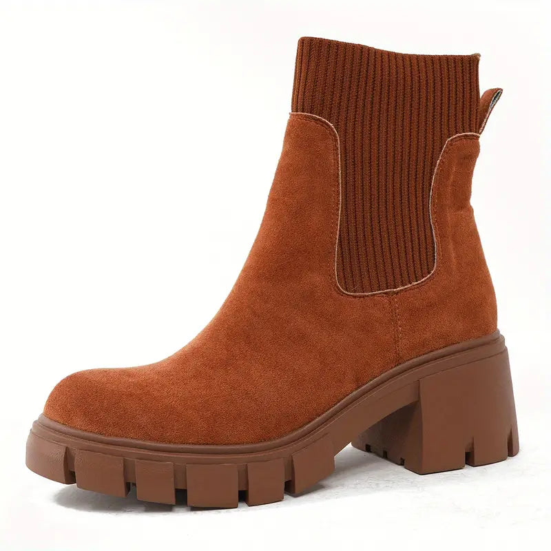 Bottes élégantes pour femme en daim hiver