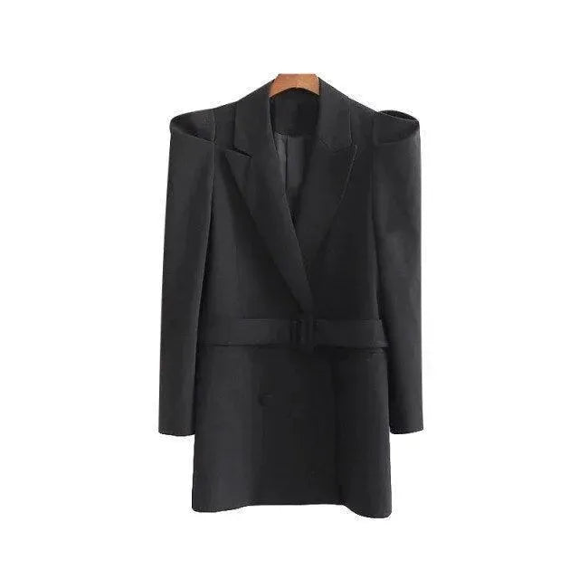 Élégant blazer vintage long pour femme
