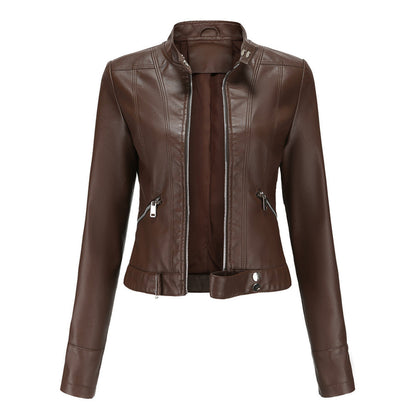 Blouson en cuir élégant pour femme classique
