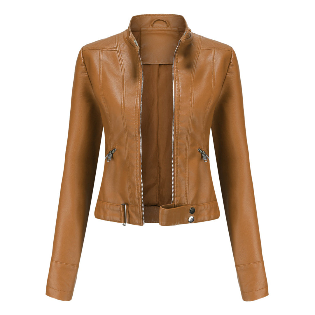 Blouson en cuir élégant pour femme classique
