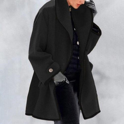 Manteau Trench d'hiver Femme Laine Chaud Double Boutonnage