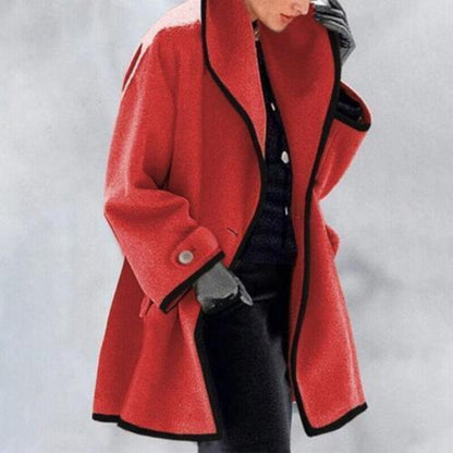 Manteau Trench d'hiver Femme Laine Chaud Double Boutonnage