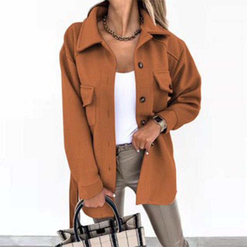 Veste femme élégante aspect laine moderne
