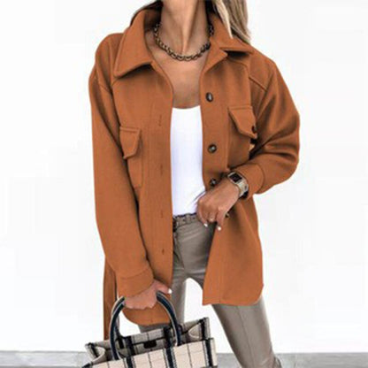 Veste femme élégante aspect laine moderne