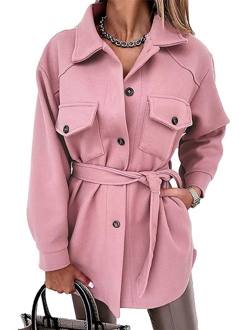 Veste femme élégante aspect laine moderne