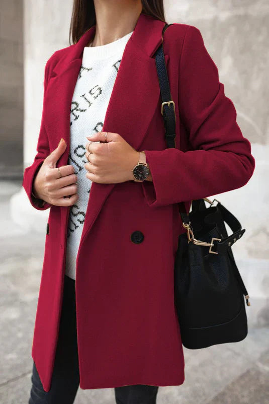 Manteau d'hiver élégant pour femme, en laine