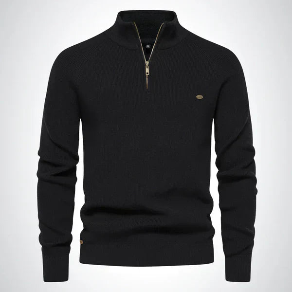Pull en maille homme slim fit avec demi-zip