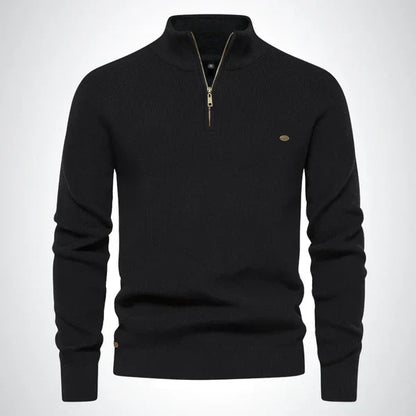 Pull en maille homme slim fit avec demi-zip