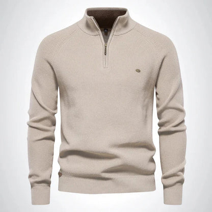 Pull en maille homme slim fit avec demi-zip