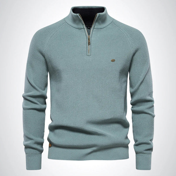 Pull en maille homme slim fit avec demi-zip