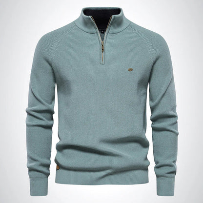 Pull en maille homme slim fit avec demi-zip