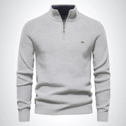 Pull en maille homme slim fit avec demi-zip