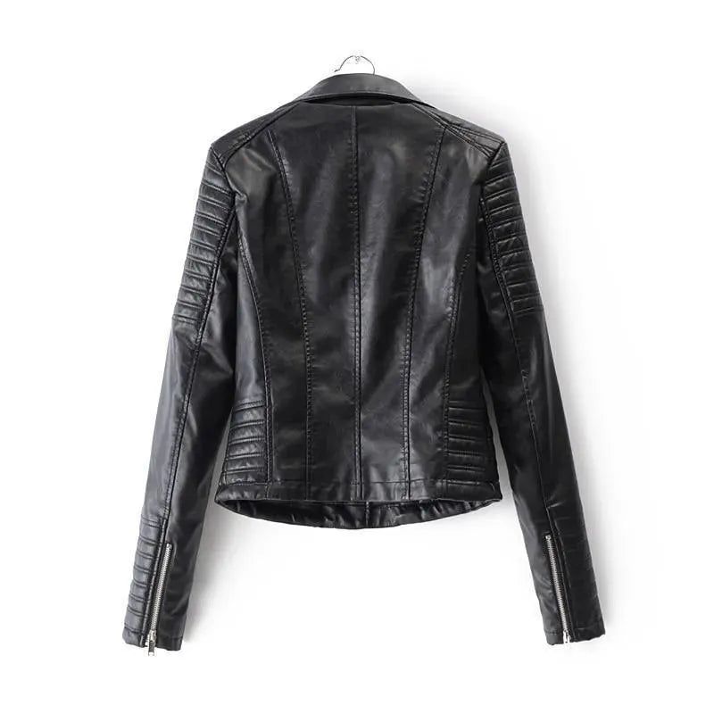 Stylische Lederjacke Damen Trendy Design - IdealeKleiden
