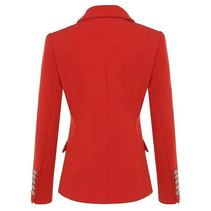 Eleganter Damen Blazer Zweireihig Schwarz - IdealeKleiden