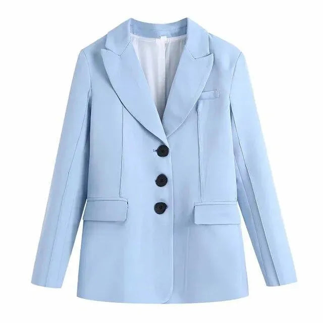 Élégant Blazer Décontracté Noir pour Femme
