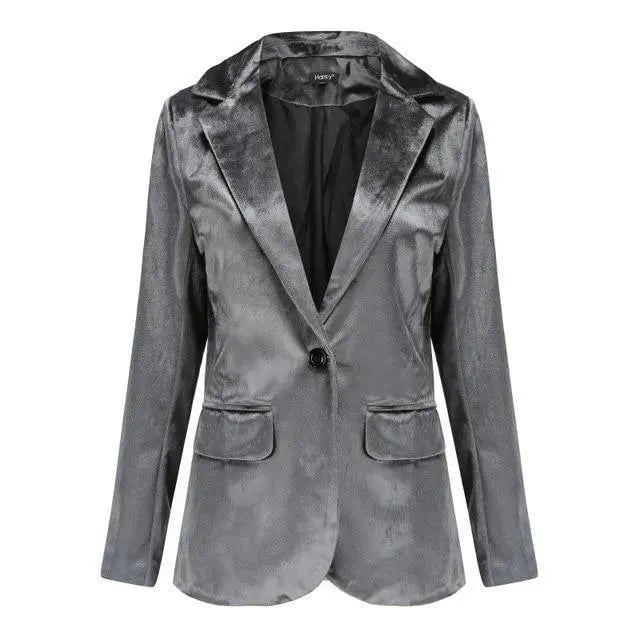 Blazer en velours élégant pour femme - Décontracté - Uni