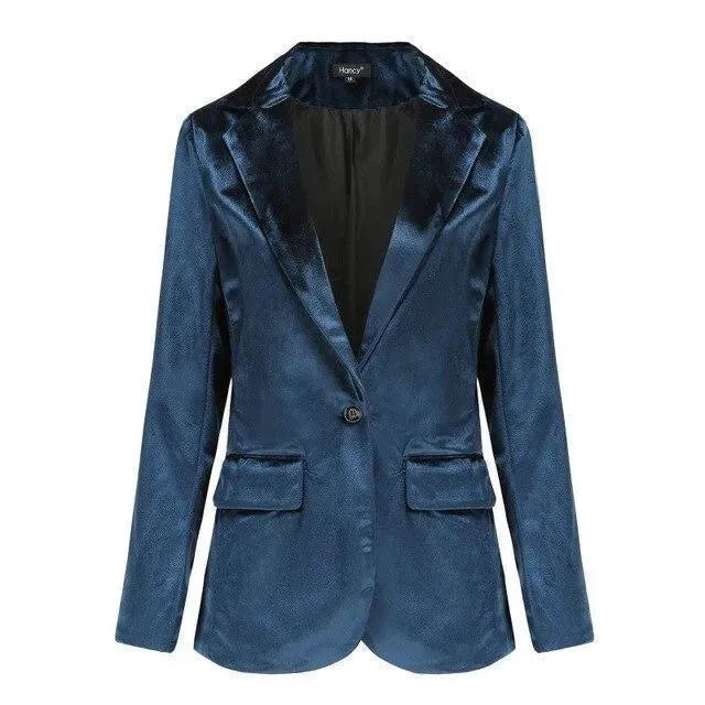 Blazer en velours élégant pour femme - Décontracté - Uni