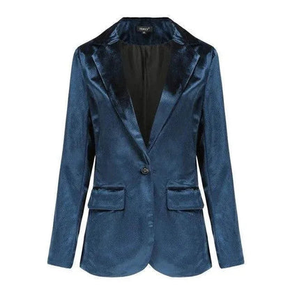 Blazer en velours élégant pour femme - Décontracté - Uni