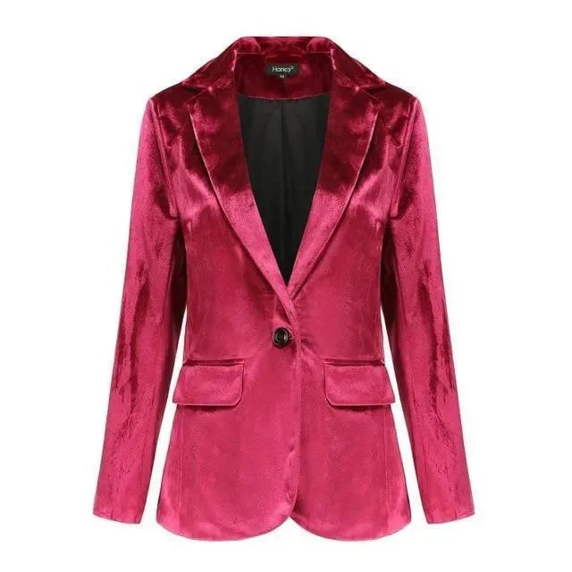 Blazer en velours élégant pour femme - Décontracté - Uni