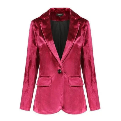 Blazer en velours élégant pour femme - Décontracté - Uni