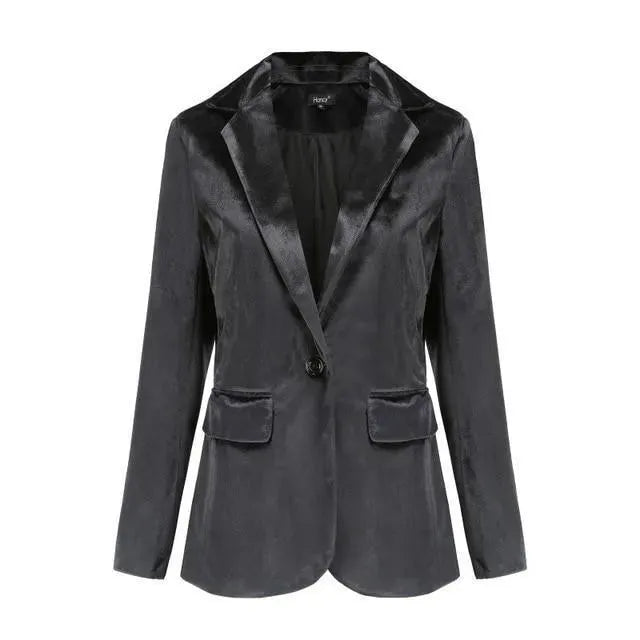 Blazer en velours élégant pour femme - Décontracté - Uni