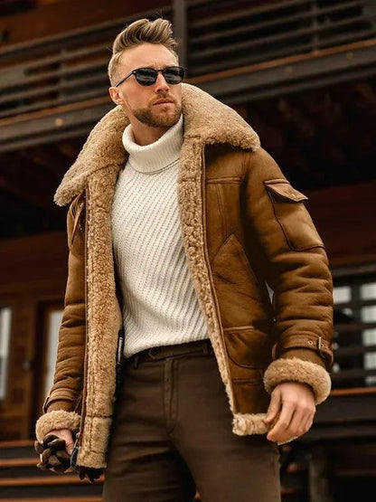 Parka d'hiver épais pour hommes avec doublure en fourrure