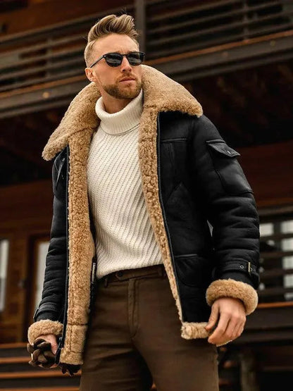 Parka d'hiver épais pour hommes avec doublure en fourrure