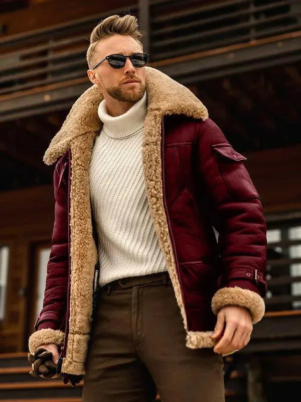 Herren Winterparka Dicker Fellmantel - IdealeKleiden