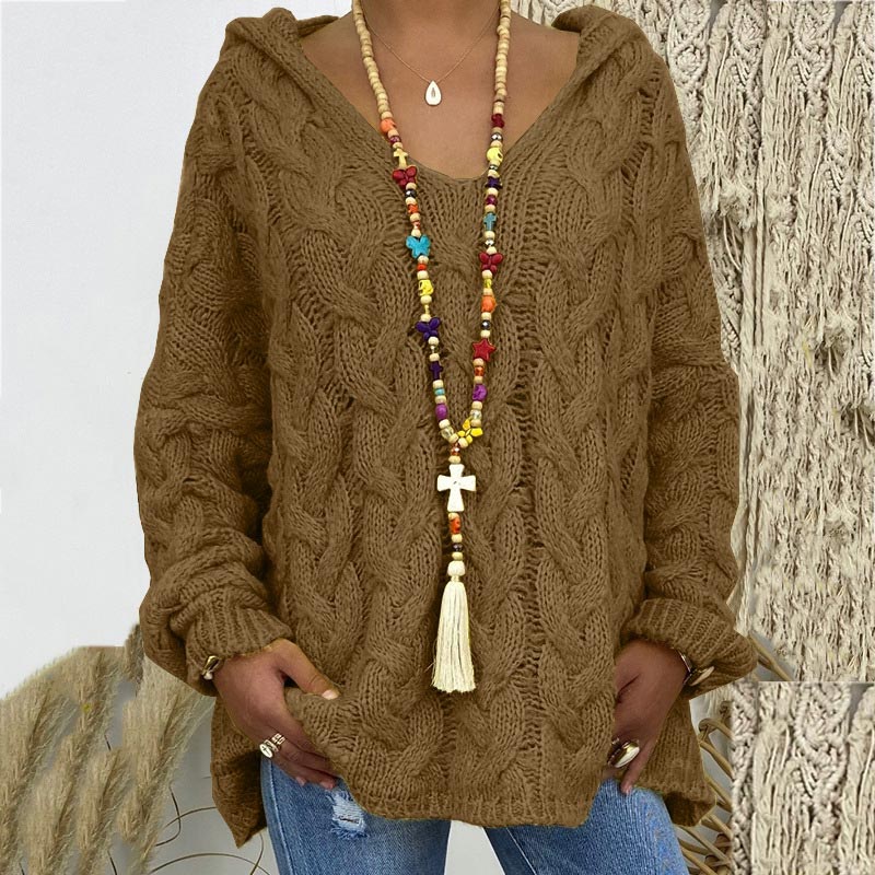 Pull en maille torsadée élégant et intemporel pour femme