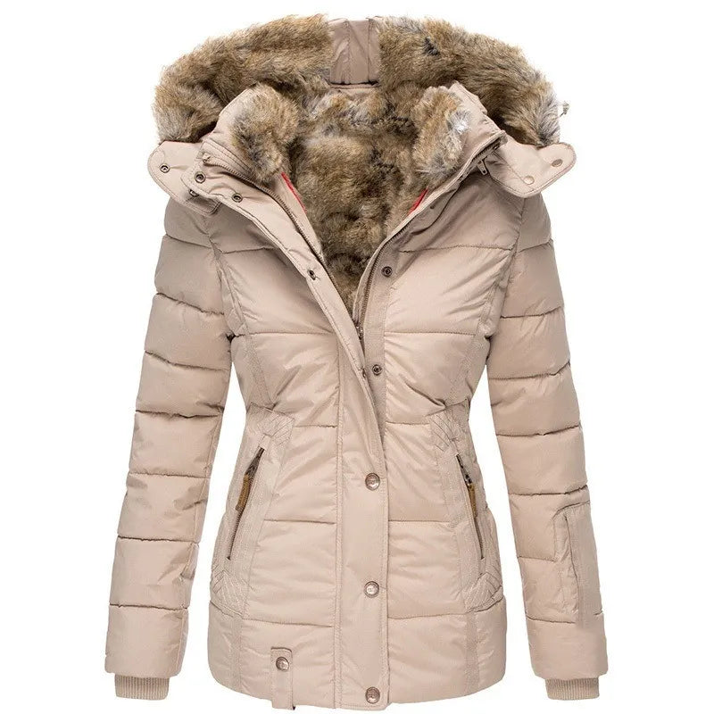 Veste élégante pour femme avec col en fourrure