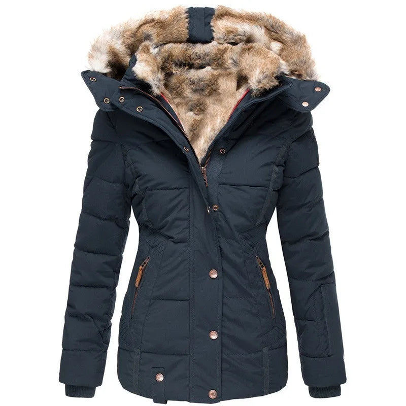 Veste élégante pour femme avec col en fourrure