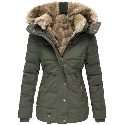 Elegante Damenjacke Fellkragen - IdealeKleiden