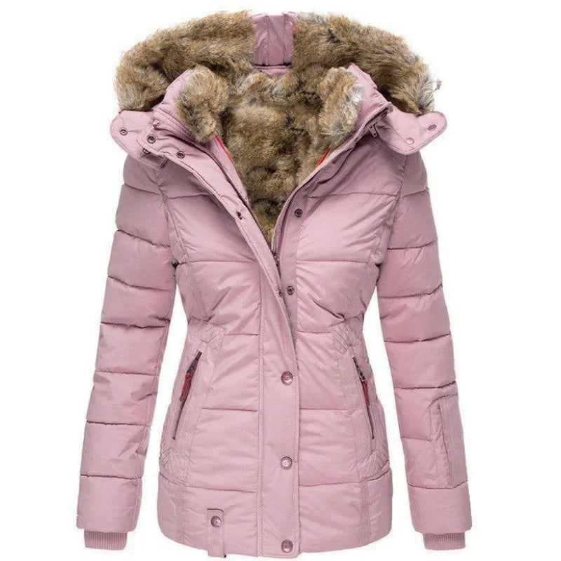 Veste élégante pour femme avec col en fourrure
