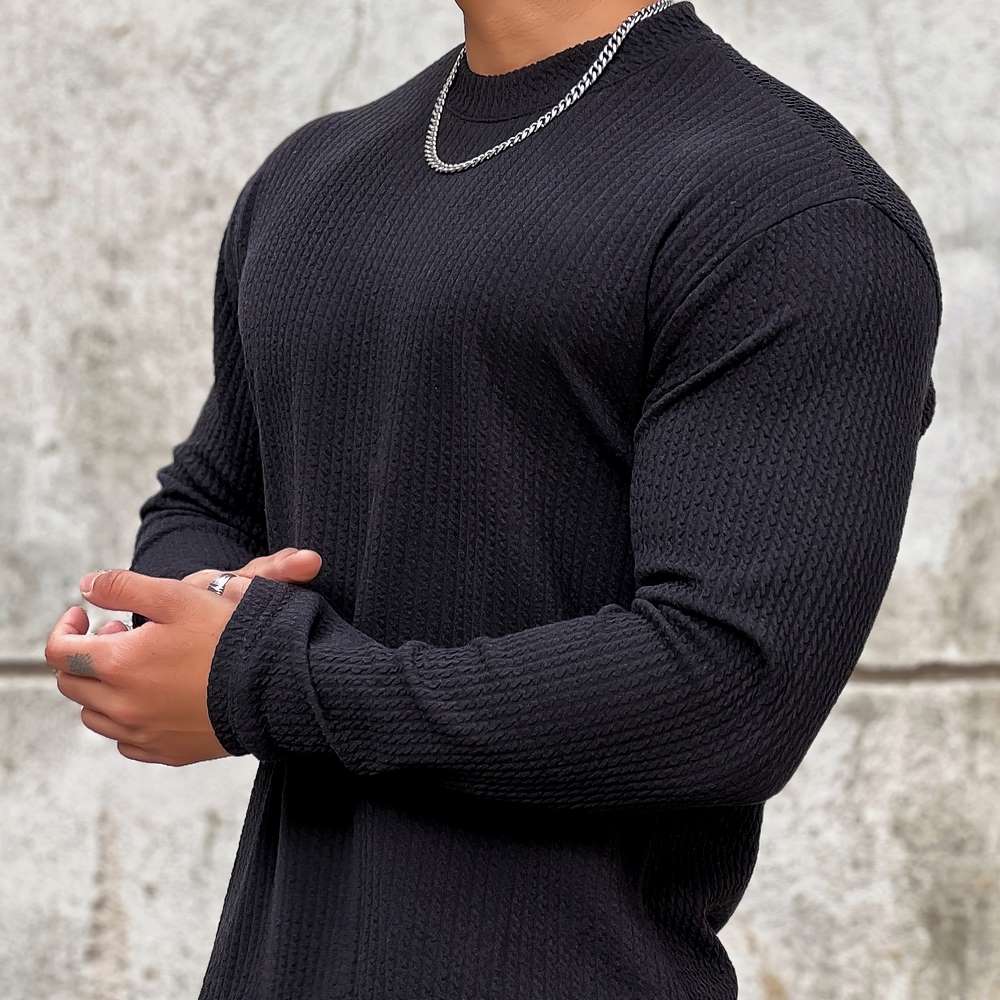 Grand pull en maille col rond homme
