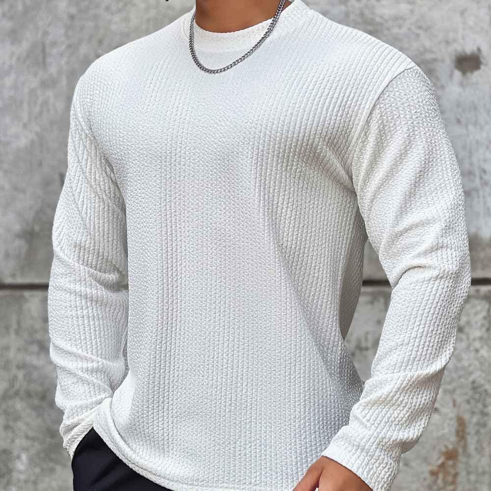 Grand pull en maille col rond homme