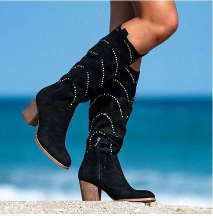 Bottes élégantes pour femmes, hauteur genou, chic