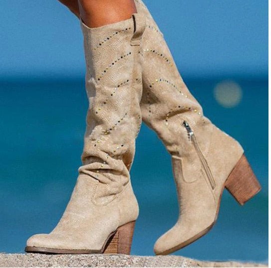 Bottes élégantes pour femmes, hauteur genou, chic