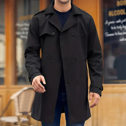 Trench-coat classique croisé pour homme