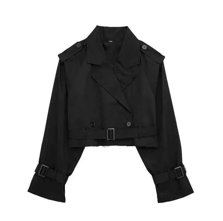 Trench-coat classique court pour femme