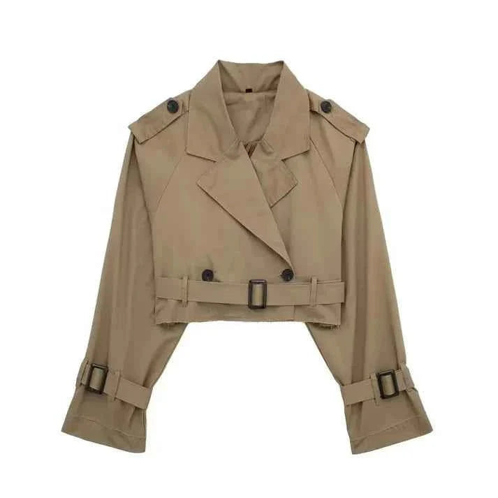 Trench-coat classique court pour femme