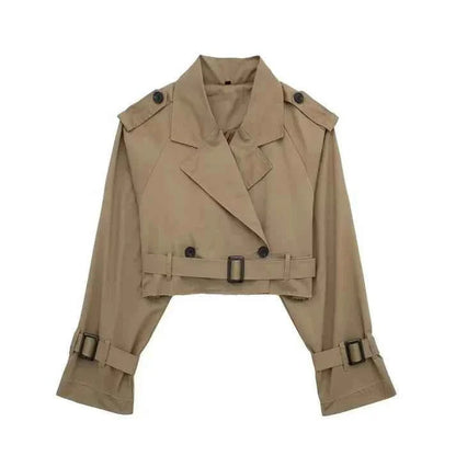 Trench-coat classique court pour femme