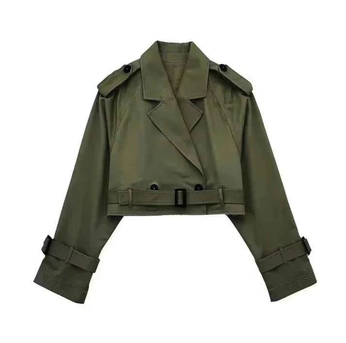 Trench-coat classique court pour femme