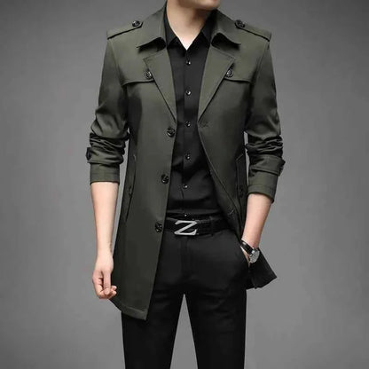 Manteau long homme classique déperlant