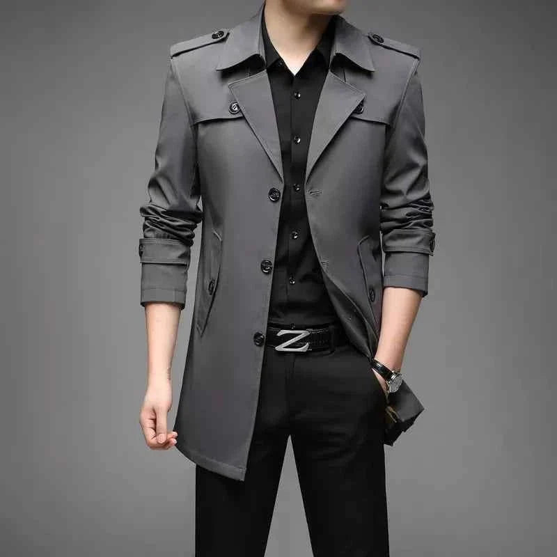 Manteau long homme classique déperlant