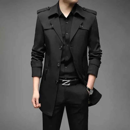 Manteau long homme classique déperlant